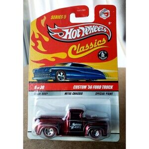 2009 Hot Wheels CUSTOM '56 FORD TRUCK Classics Series 5 6/30 RED 1:64 RL 5-SP